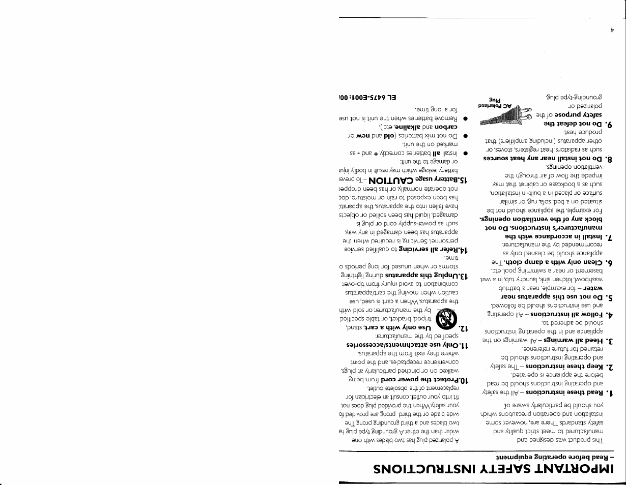 Important safety instructions | Philips FW-C700 User Manual | Page 7 / 52