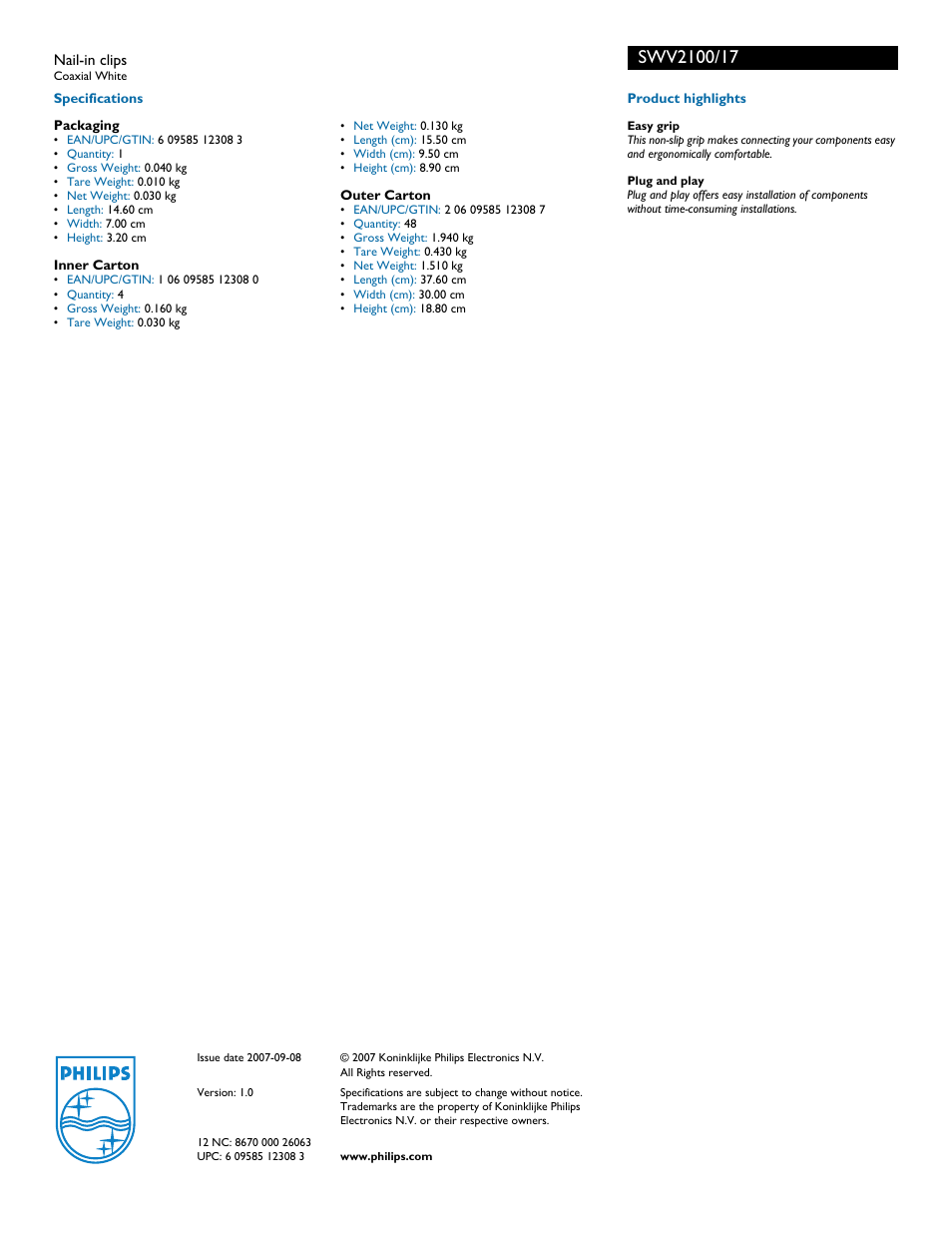 Philips SWV2100 User Manual | Page 2 / 2