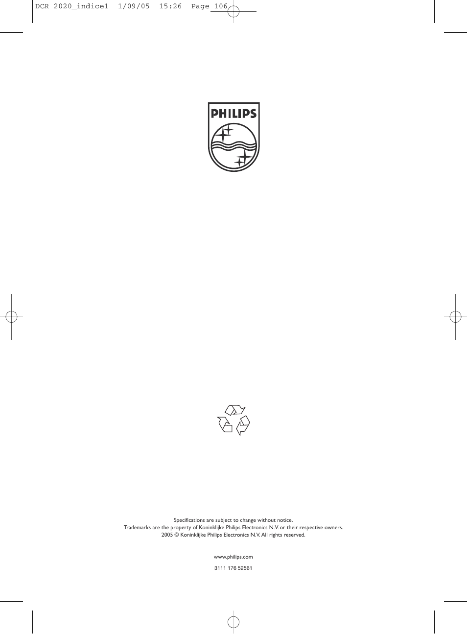 Philips DCR 2020 User Manual | Page 36 / 36