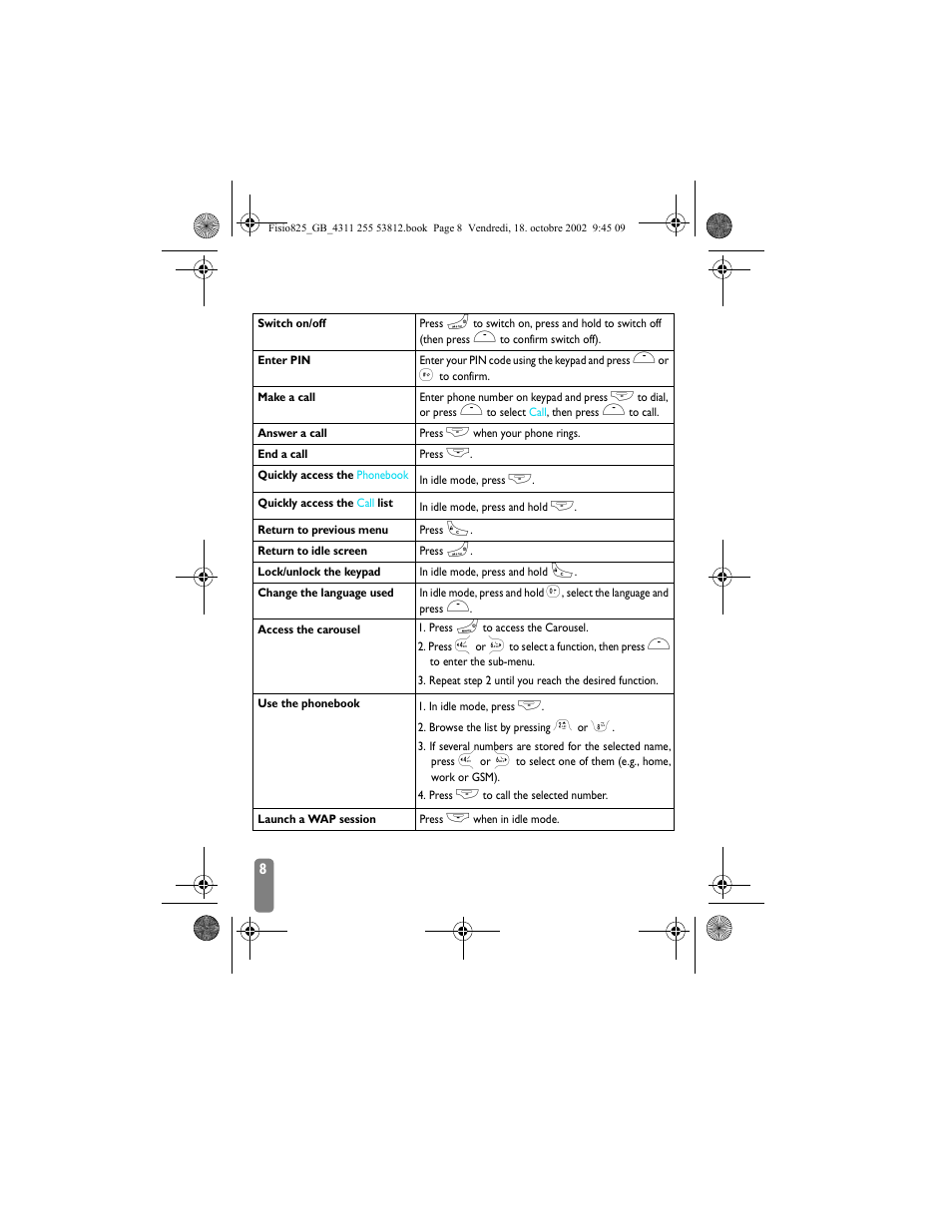 Reminder | Philips Fisio 825 User Manual | Page 10 / 99
