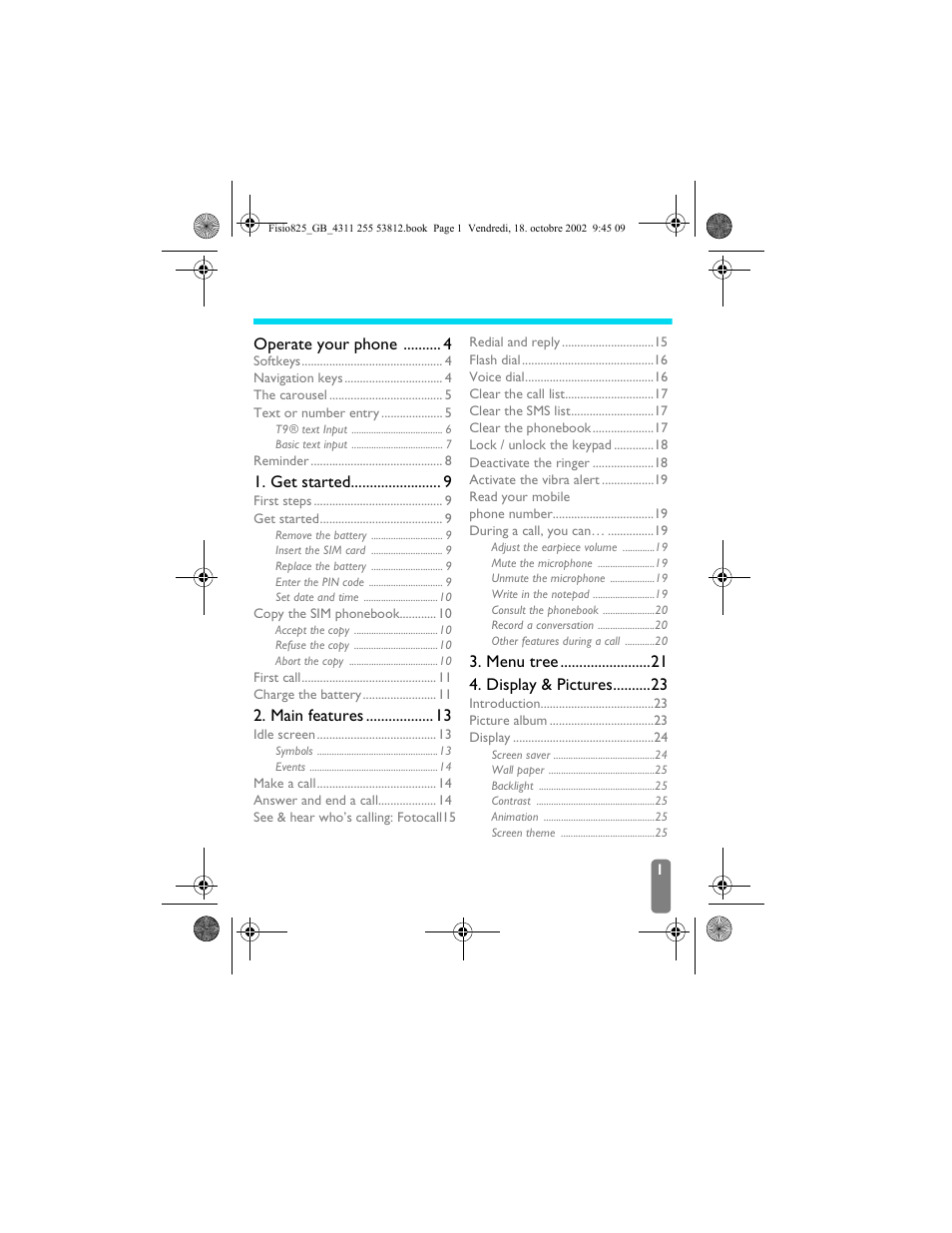 Philips Fisio 825 User Manual | Page 3 / 99