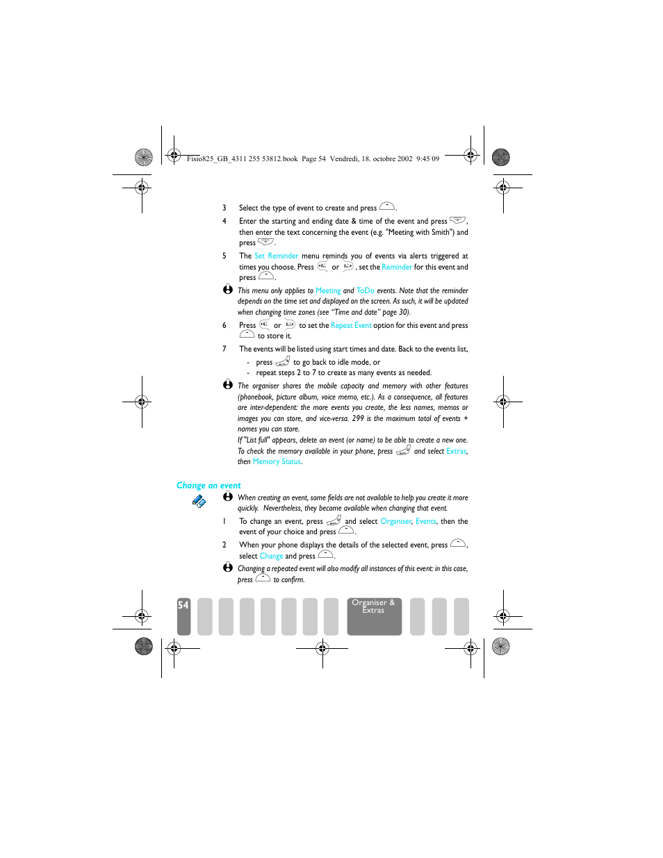 Modify an event | Philips Fisio 825 User Manual | Page 56 / 99