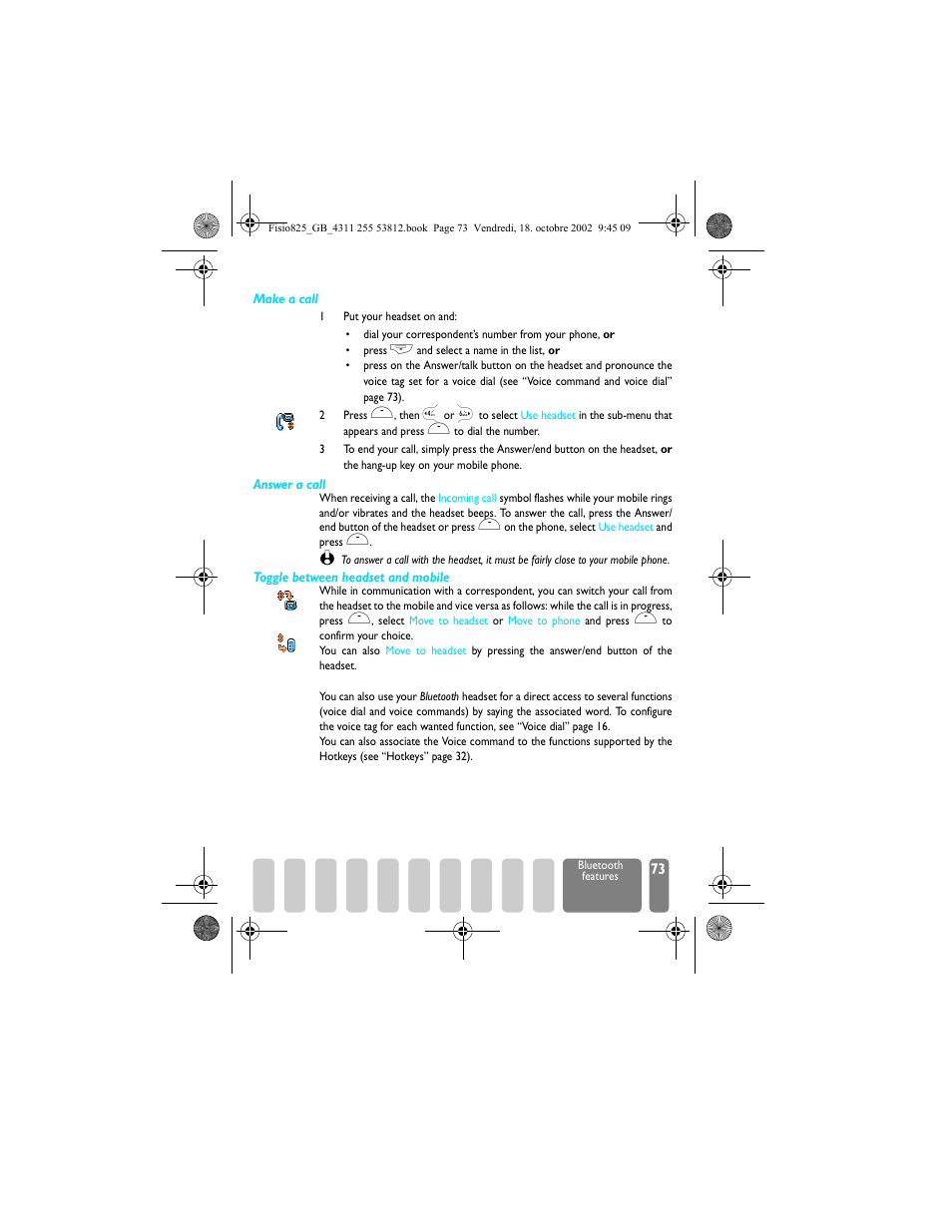 Voice command and voice dial | Philips Fisio 825 User Manual | Page 75 / 99