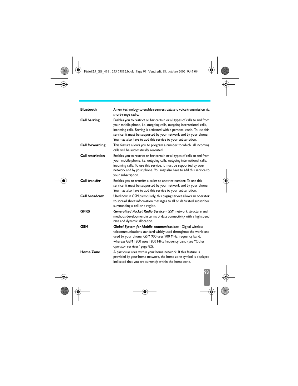 Glossary | Philips Fisio 825 User Manual | Page 95 / 99