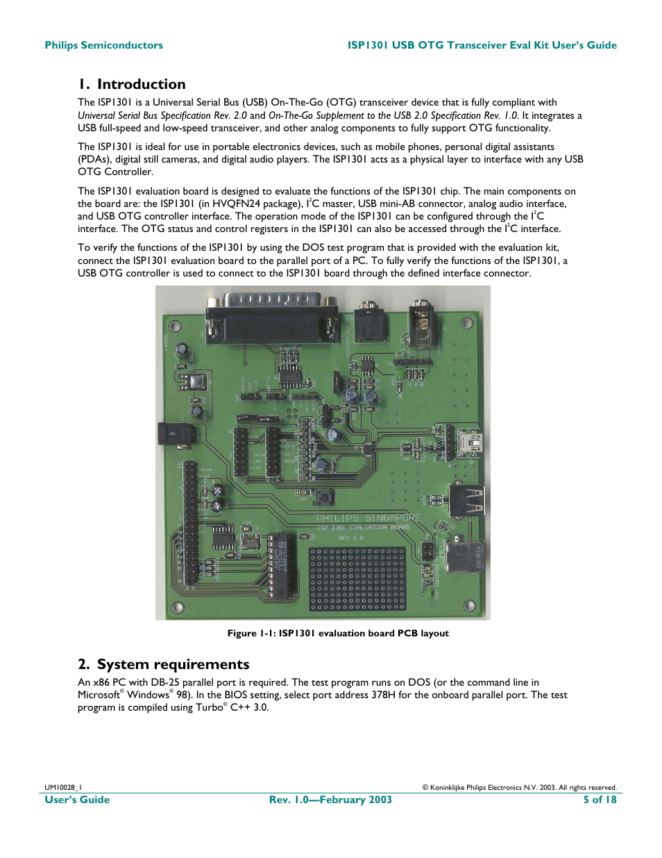 Introduction, System requirements | Philips ISP1301 User Manual | Page 5 / 18