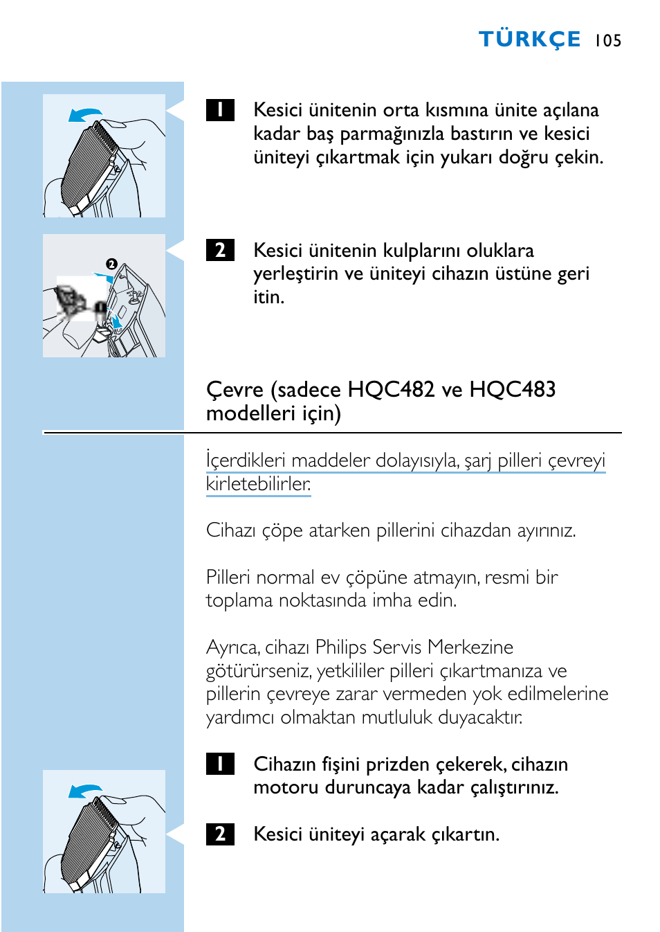 Philips HQC483 User Manual | Page 103 / 108