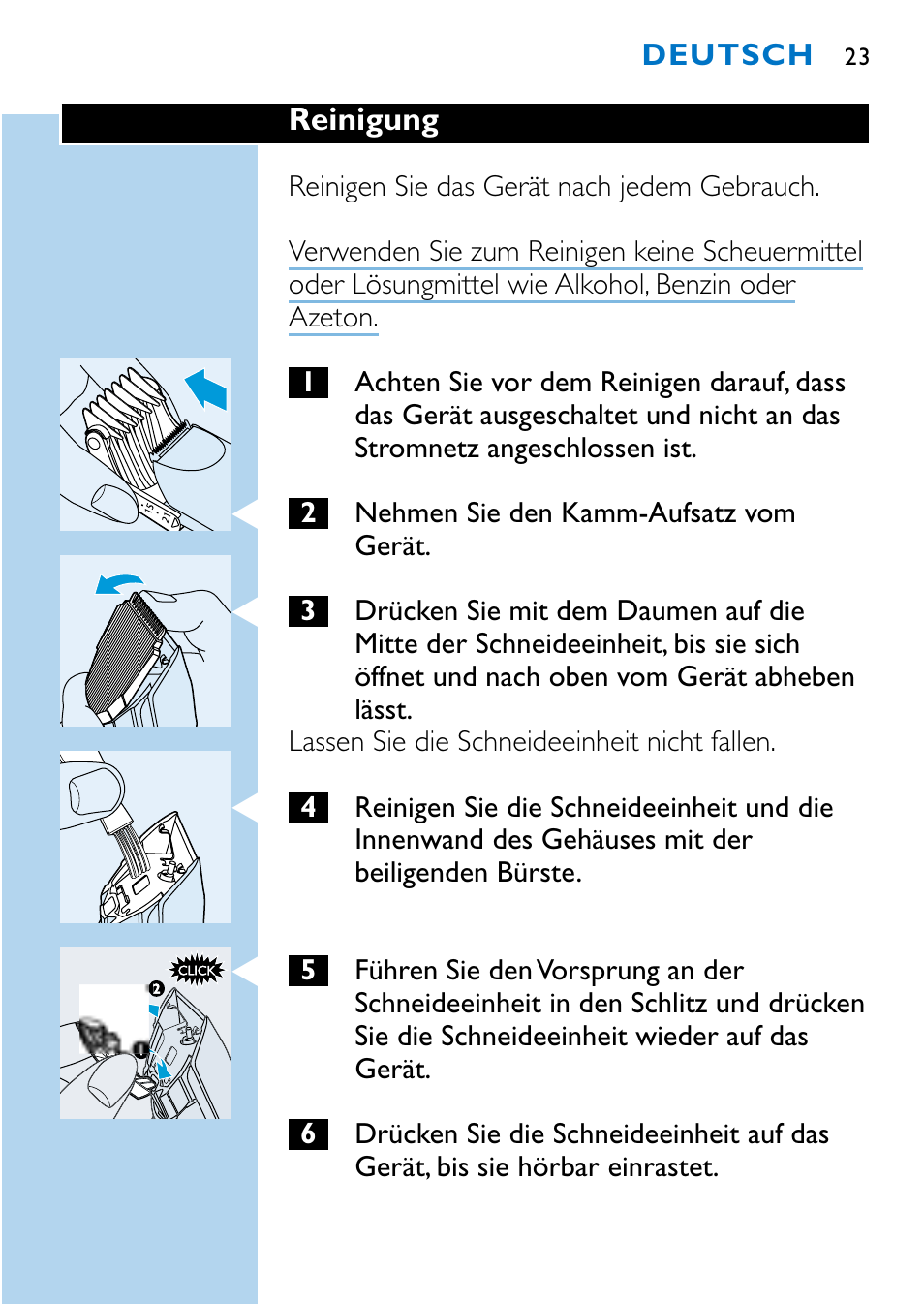 Philips HQC483 User Manual | Page 21 / 108