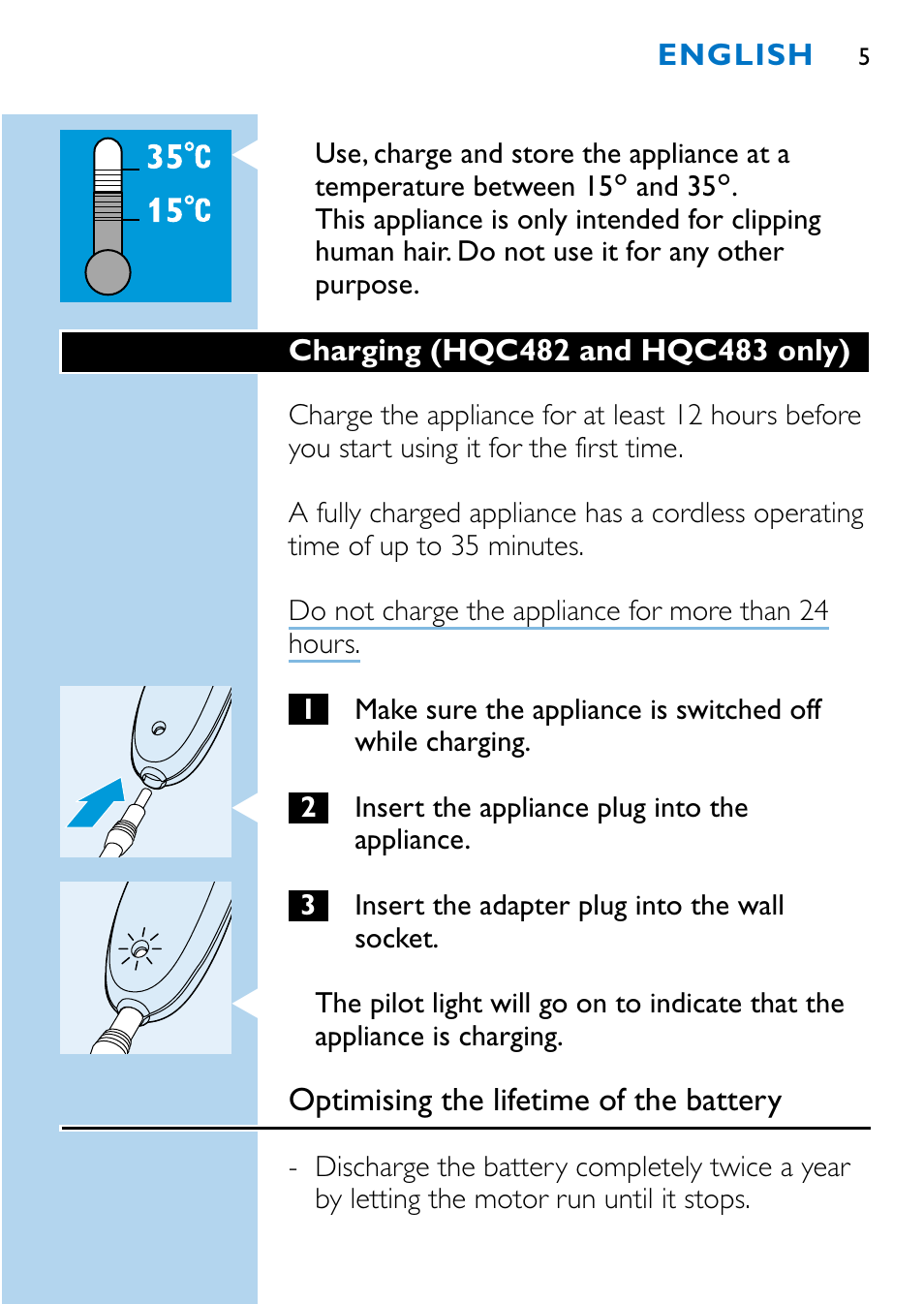 Philips HQC483 User Manual | Page 3 / 108