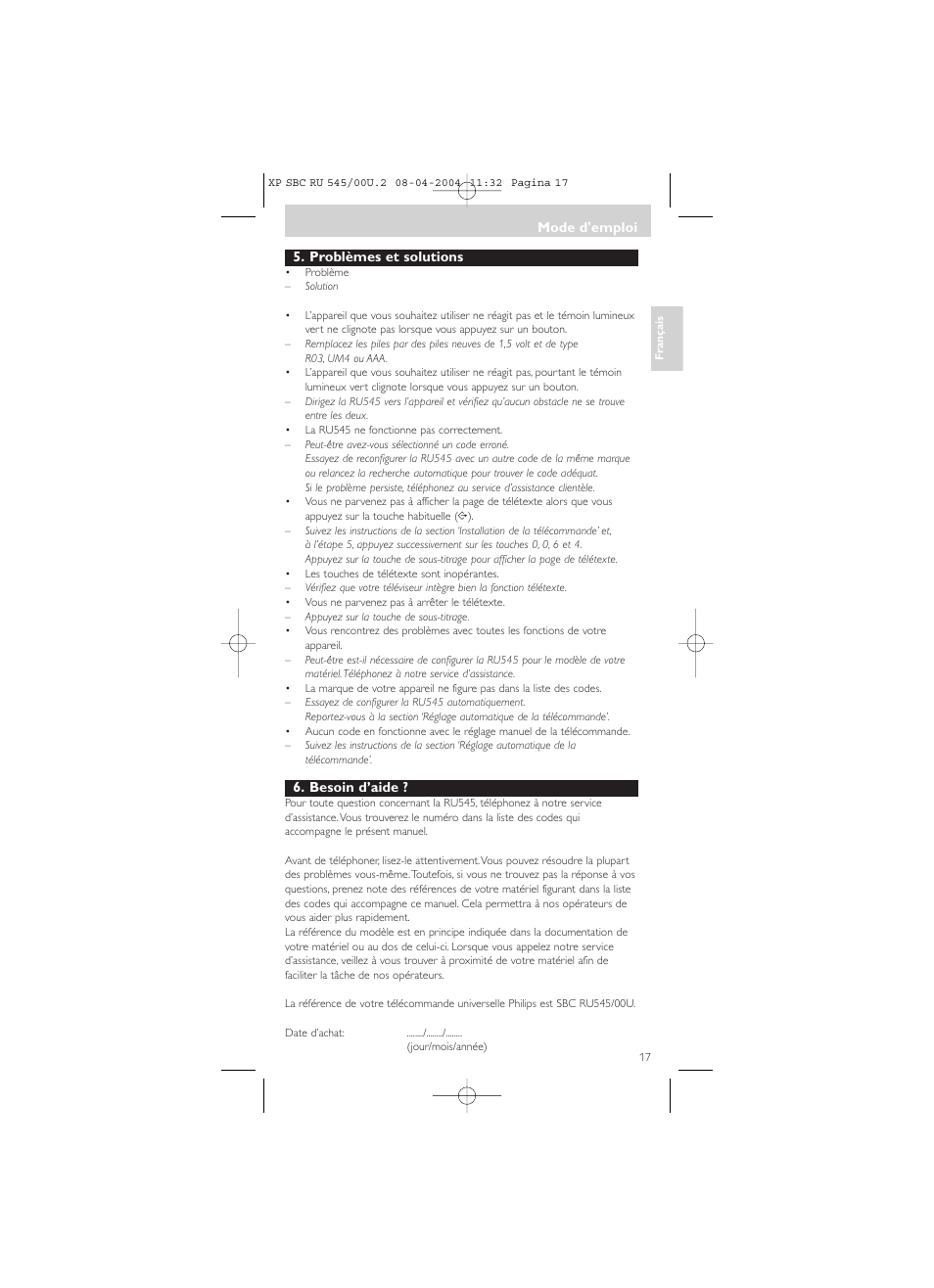 Philips SBC RU 00U User Manual | Page 17 / 92