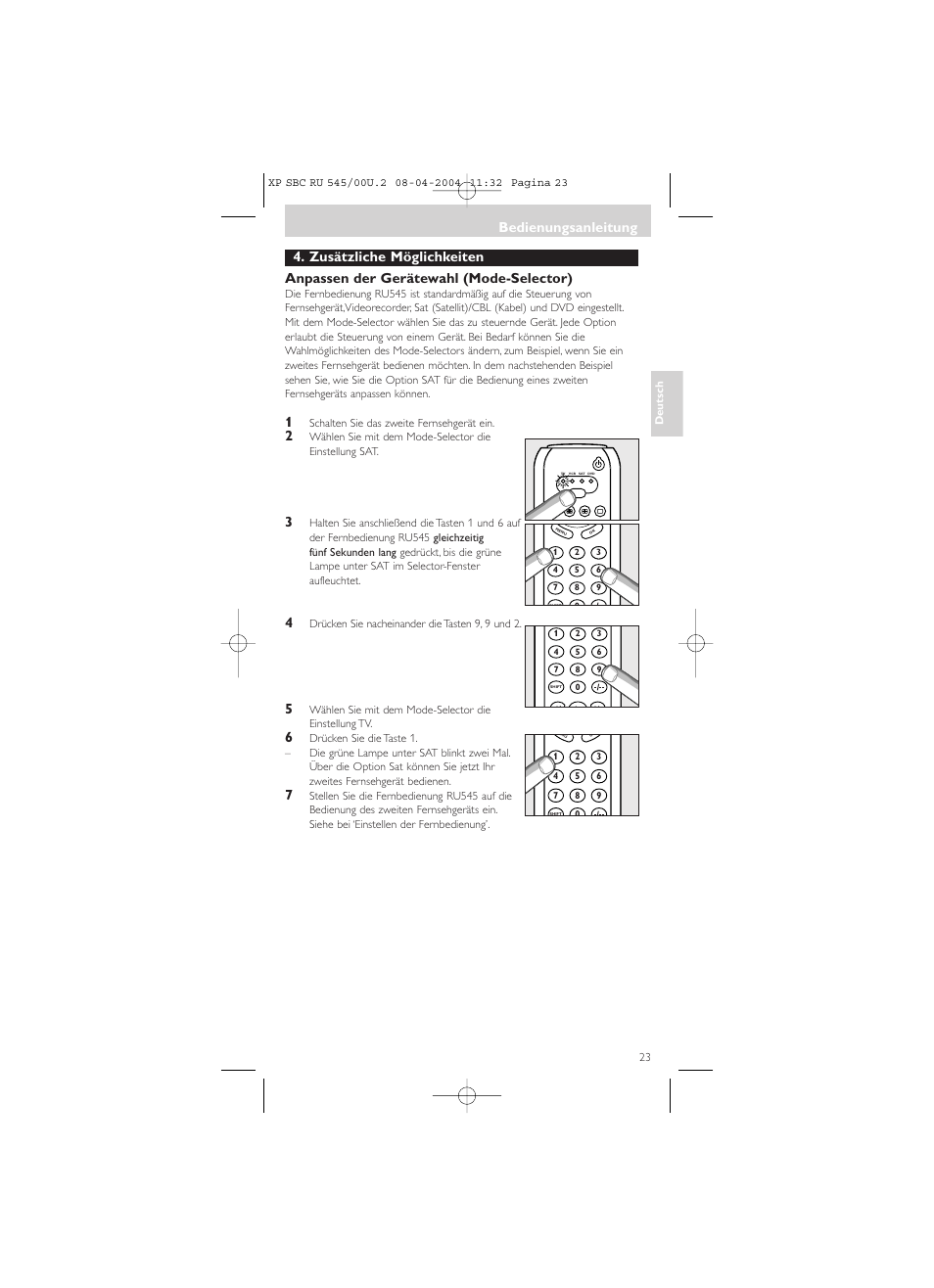 Bedienungsanleitung | Philips SBC RU 00U User Manual | Page 23 / 92