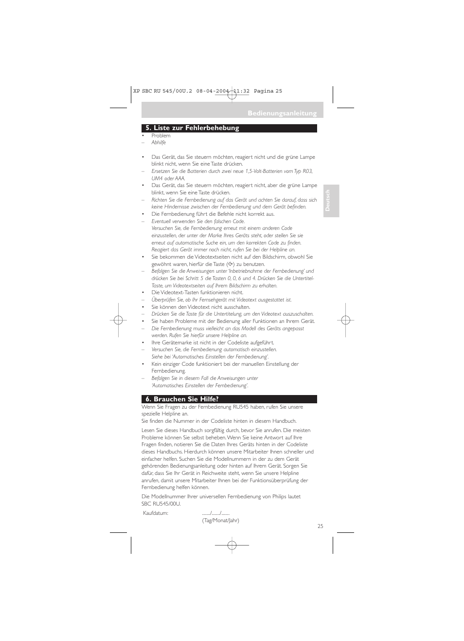 Philips SBC RU 00U User Manual | Page 25 / 92