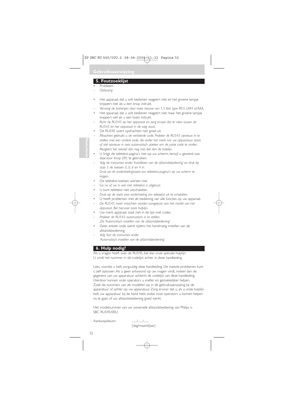 Philips SBC RU 00U User Manual | Page 32 / 92