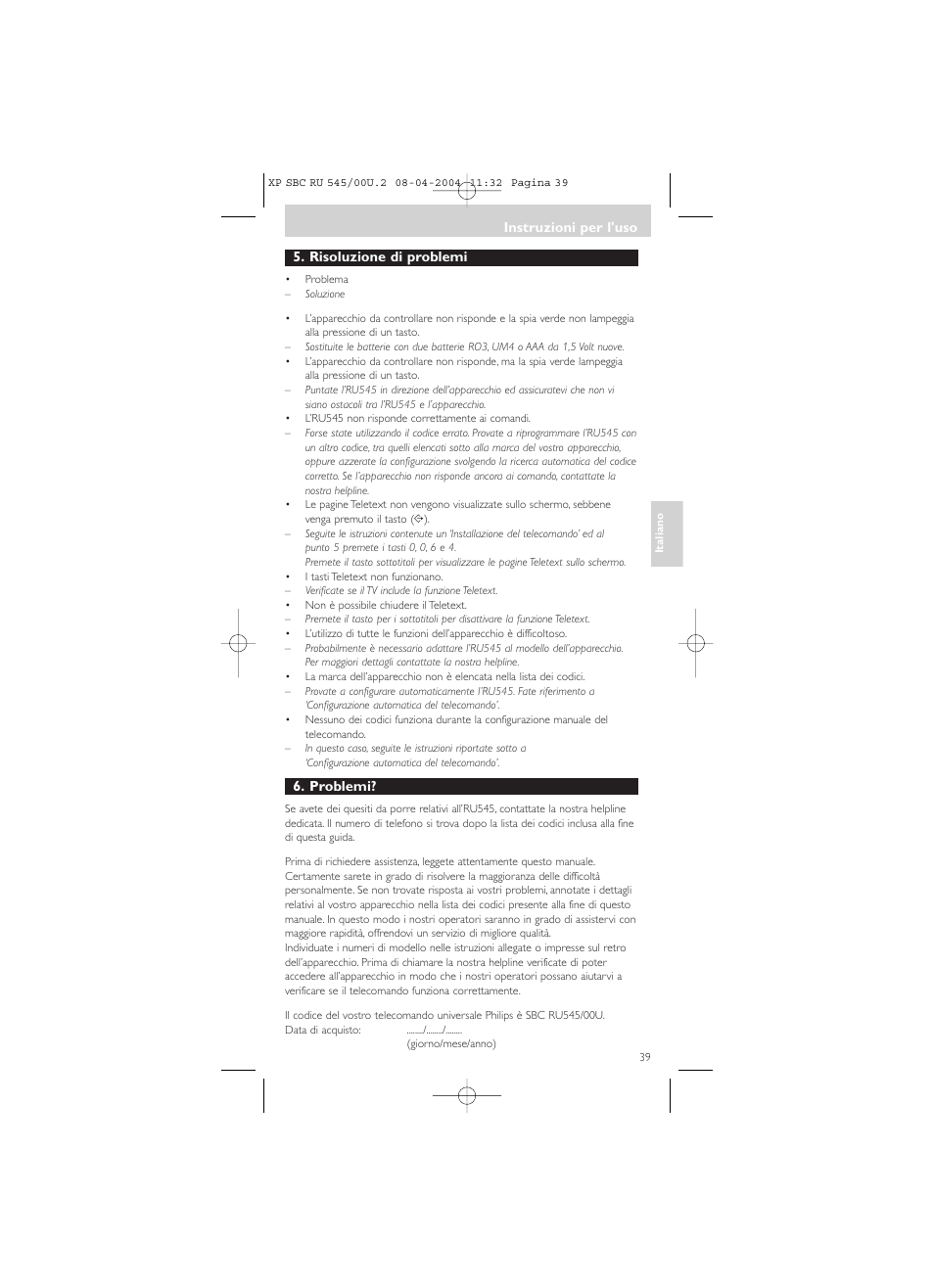 Philips SBC RU 00U User Manual | Page 39 / 92