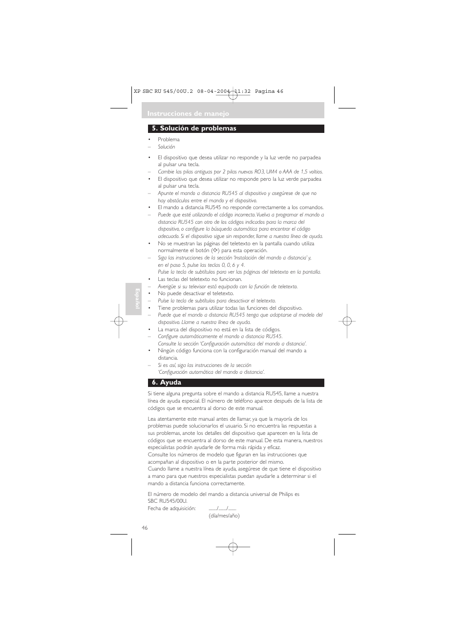 Philips SBC RU 00U User Manual | Page 46 / 92