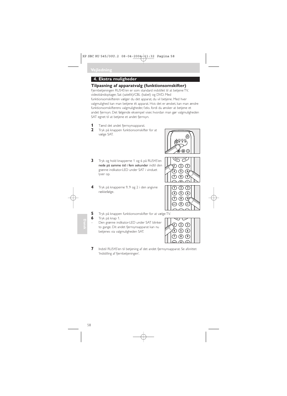 Vejledning | Philips SBC RU 00U User Manual | Page 58 / 92