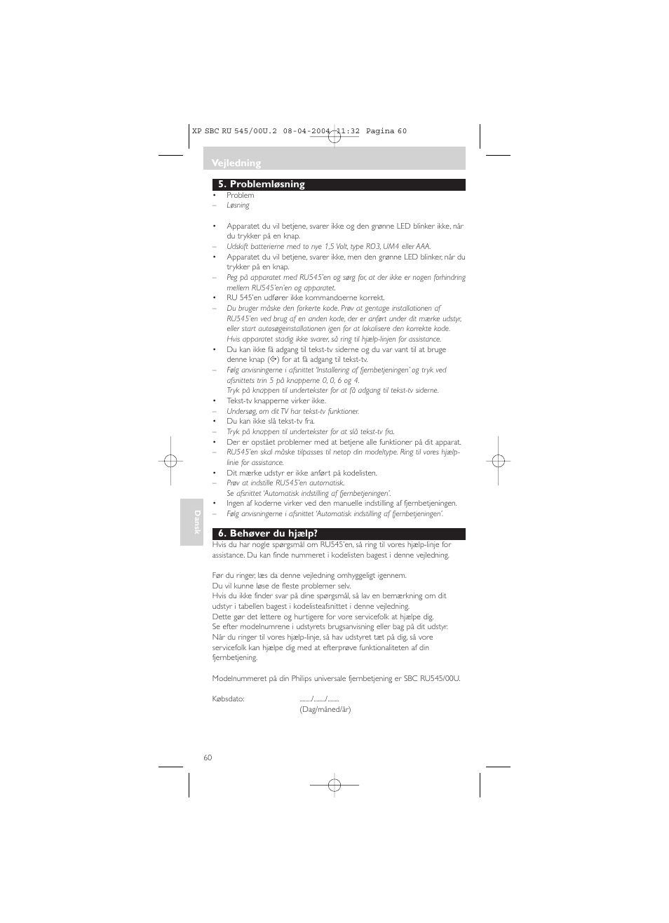 Philips SBC RU 00U User Manual | Page 60 / 92