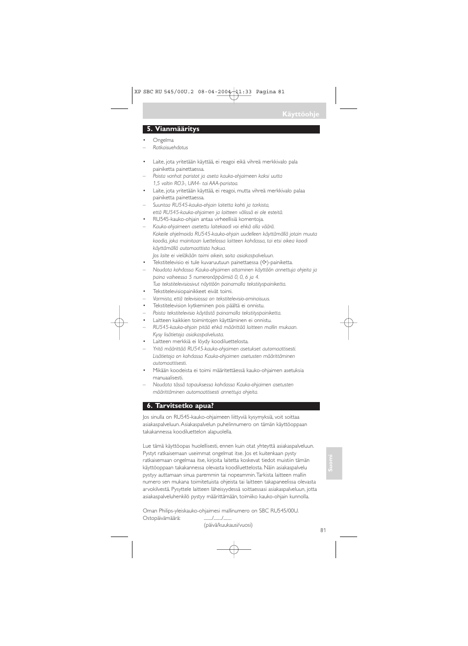 Philips SBC RU 00U User Manual | Page 81 / 92