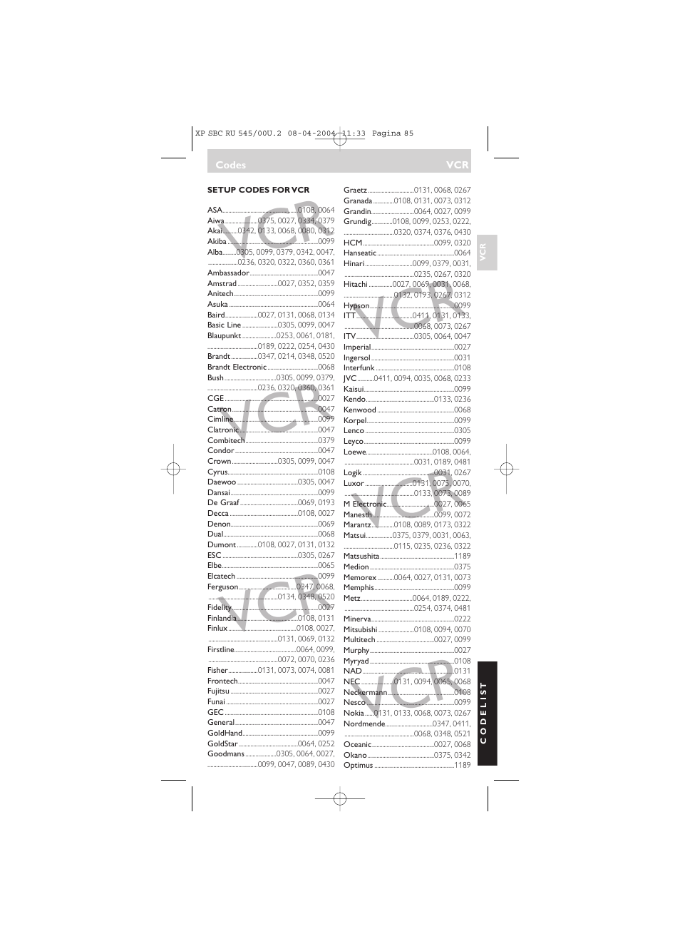 Philips SBC RU 00U User Manual | Page 85 / 92