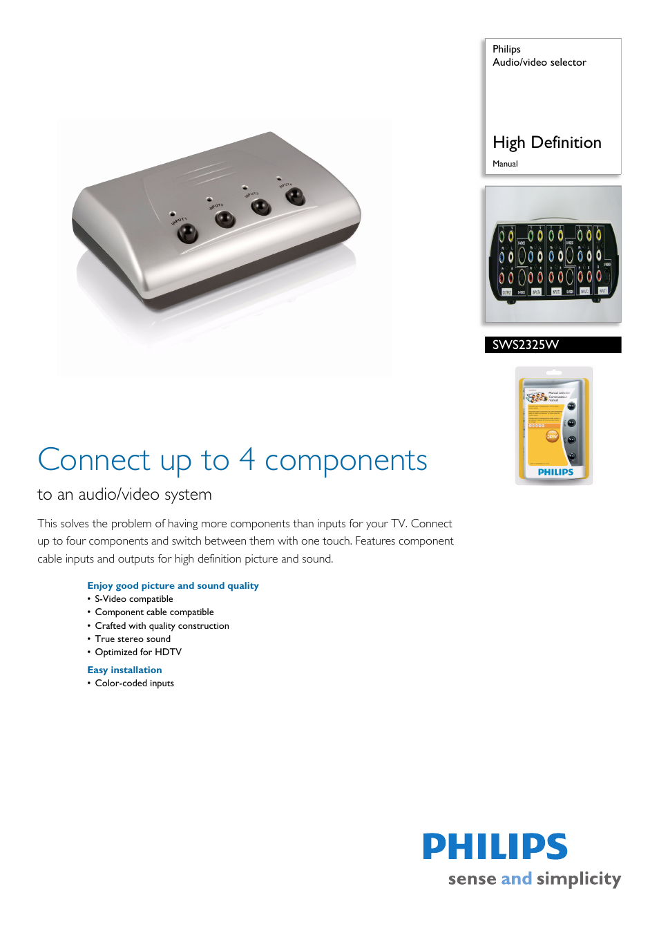 Philips SWS2325W/27 User Manual | 2 pages