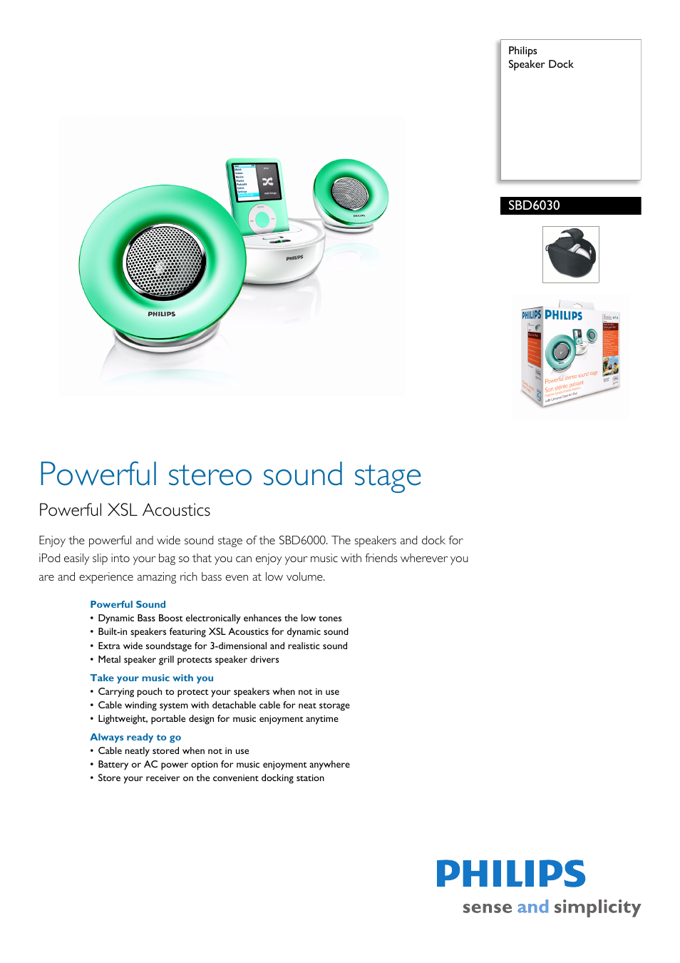 Philips SBD6030 User Manual | 2 pages