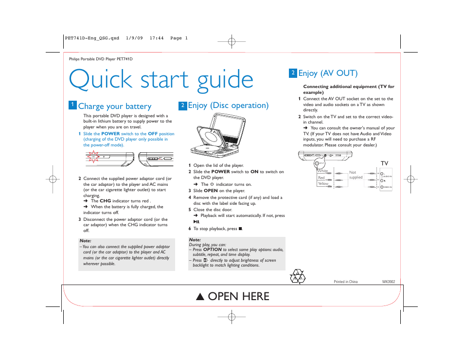 Philips PET741D/05 User Manual | 1 page