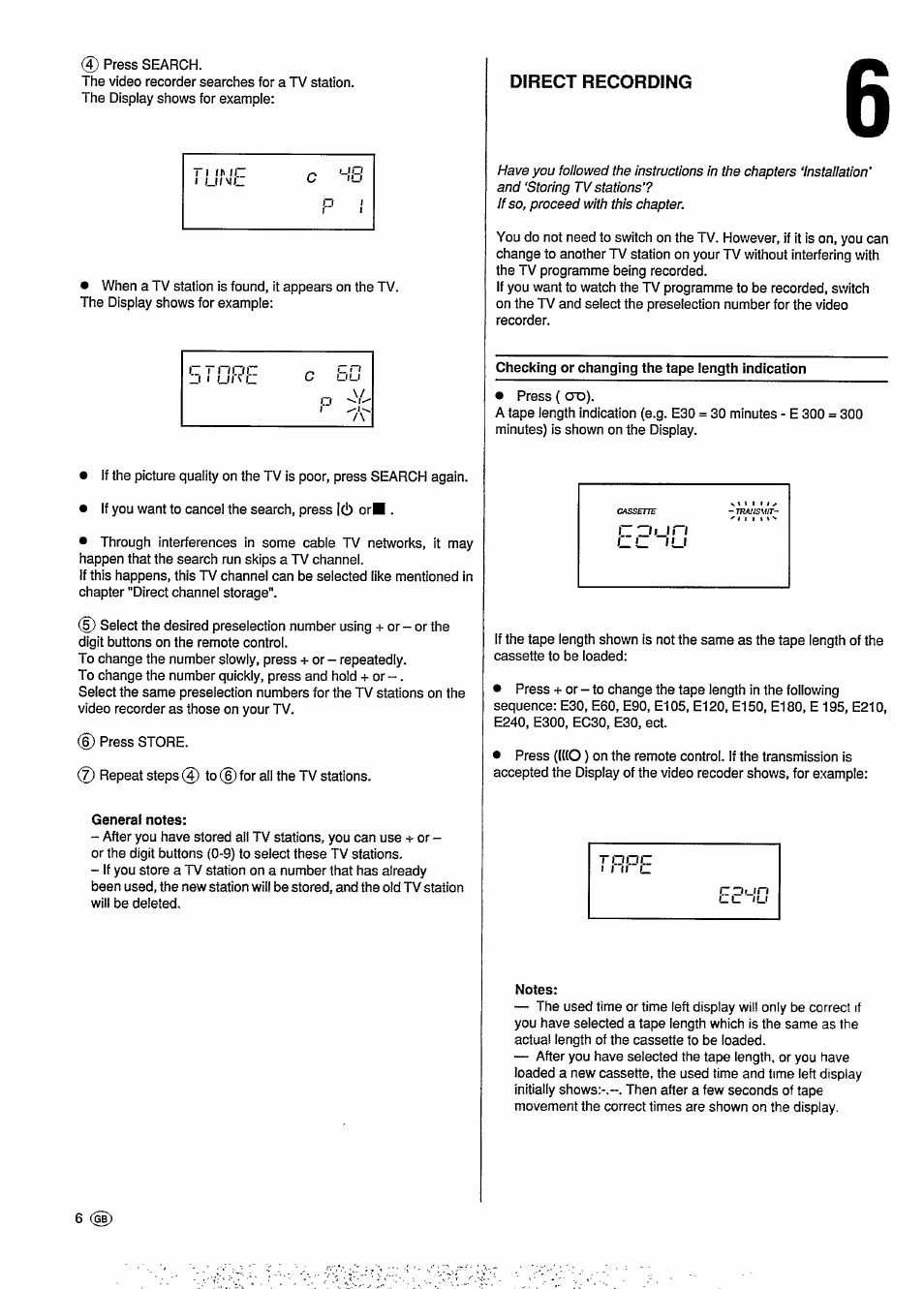 Direct recording | Philips VR6293 User Manual | Page 10 / 26