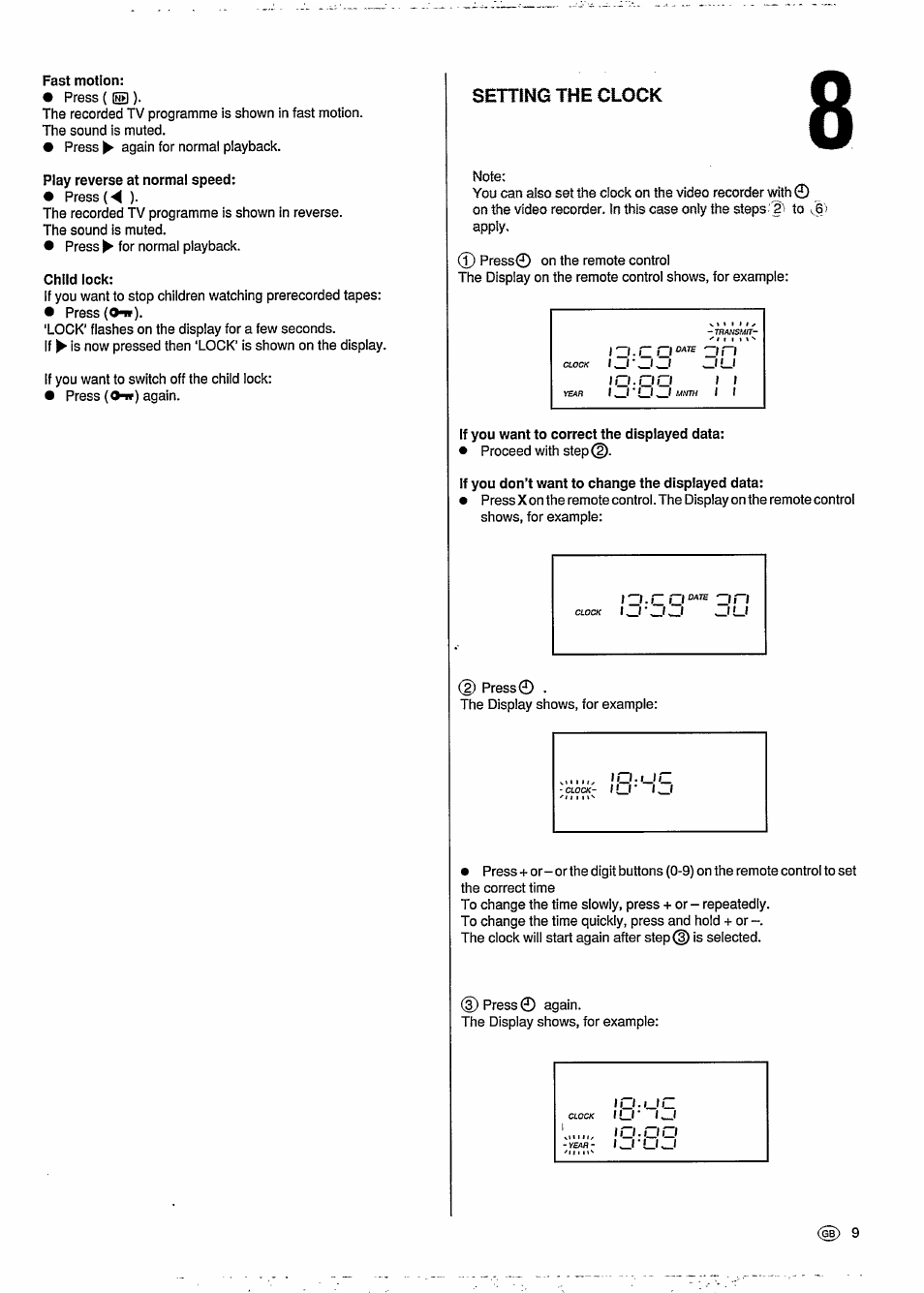 Setting the clock | Philips VR6293 User Manual | Page 13 / 26