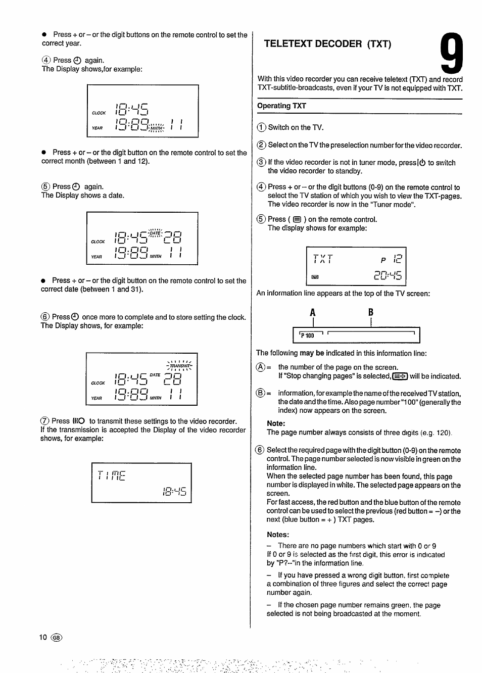 Teletext decoder (txt), L o - u o, 1 0 - 0 0 i | Philips VR6293 User Manual | Page 14 / 26