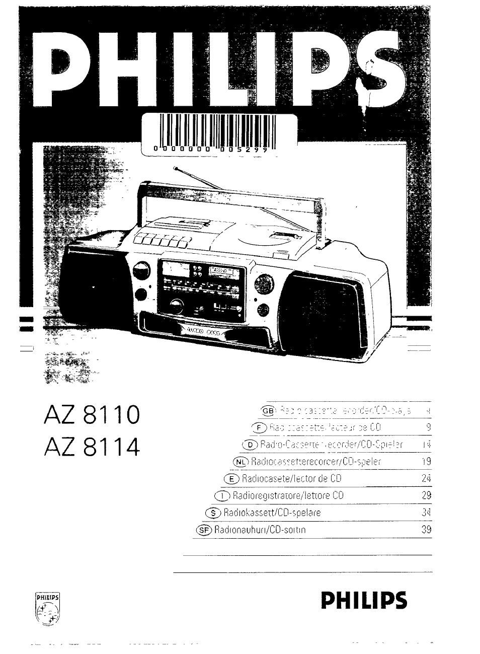 Philips AZ 8110 User Manual | 12 pages