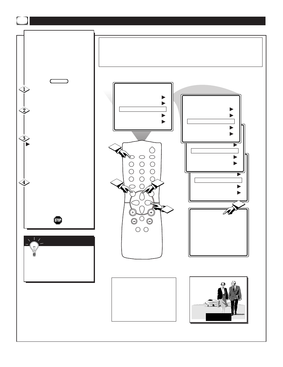 Sing the, Losed, Aption | Ontrol | Philips MAGNAVOX PR1319C1 User Manual | Page 22 / 40