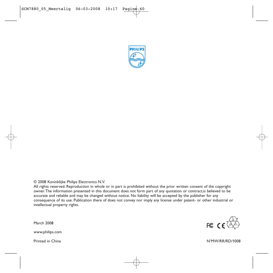 Philips SCM7880/05 User Manual | Page 60 / 60