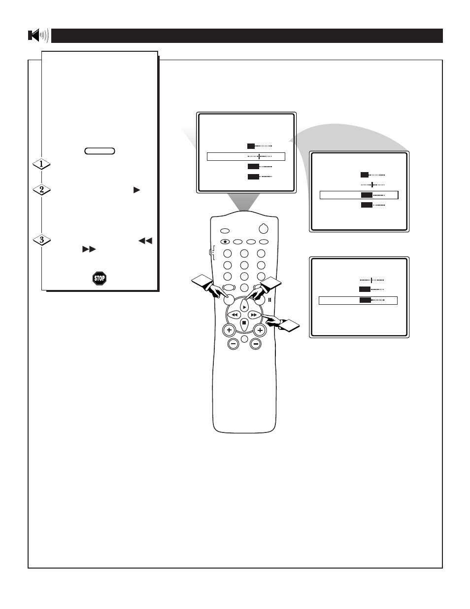 Or 2 3 1, Sing the, Reble | Ass and, Alance, Ontrols | Philips TS2575C1 User Manual | Page 22 / 40