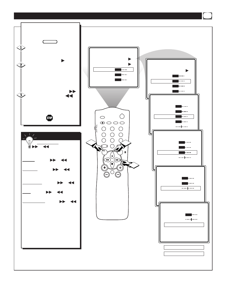 Tv p, Ow to, Djust the | Icture | Philips TS2575C1 User Manual | Page 5 / 40