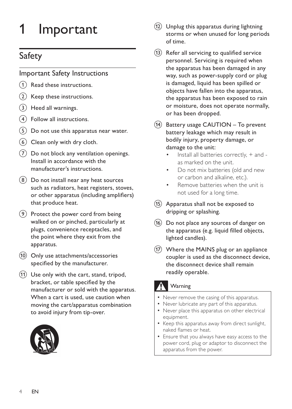1 important, Safety | Philips DC290/93 User Manual | Page 4 / 18