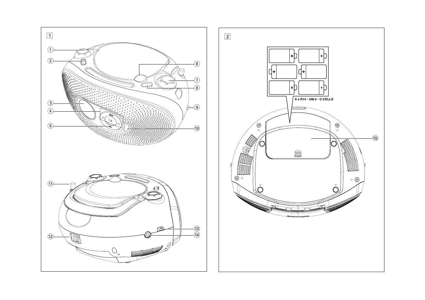 Philips CD SOUNDMACHINE AZ1021 User Manual | Page 2 / 6