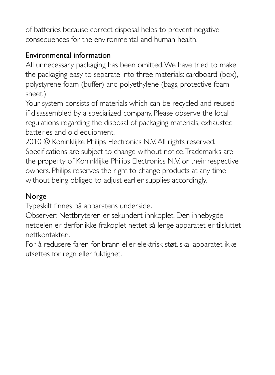 Philips AJ5000 User Manual | Page 21 / 22