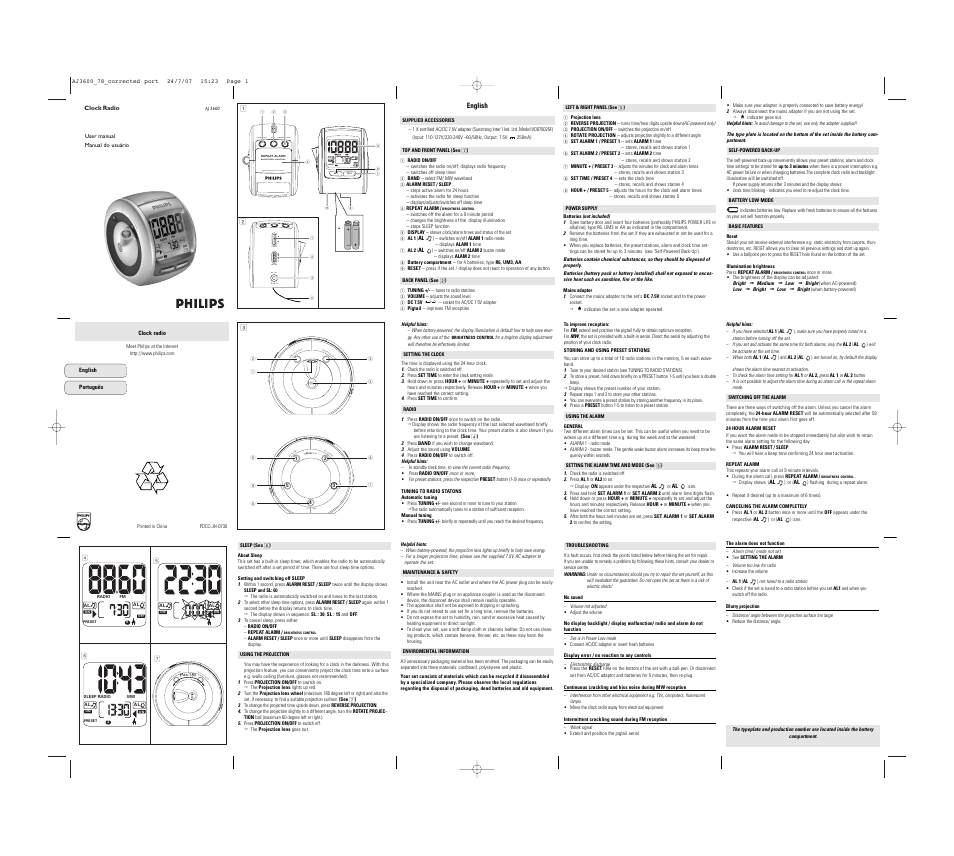 Philips AJ3600/78 User Manual | 2 pages