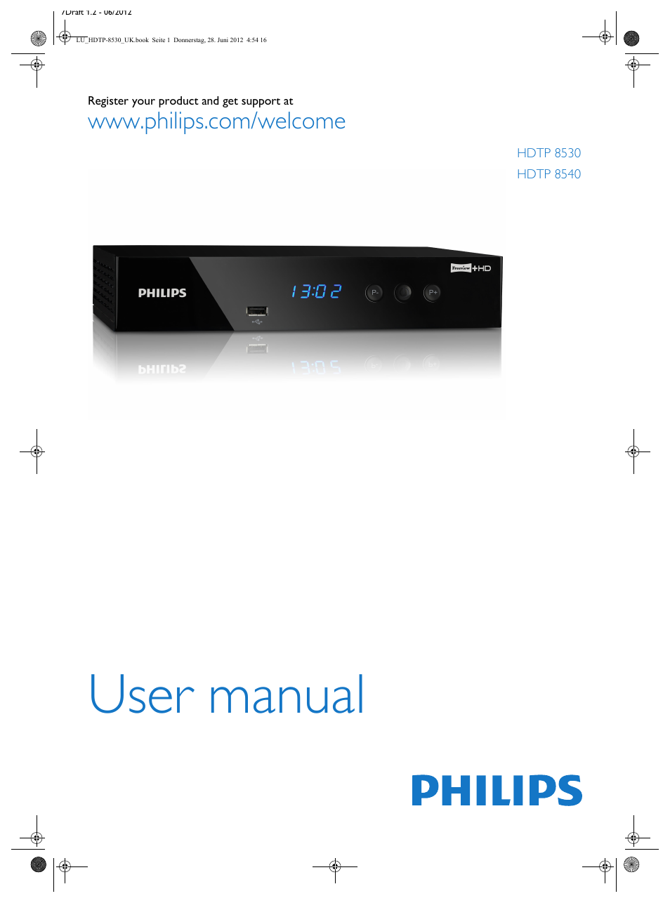 Philips HDTP 8540 User Manual | 40 pages