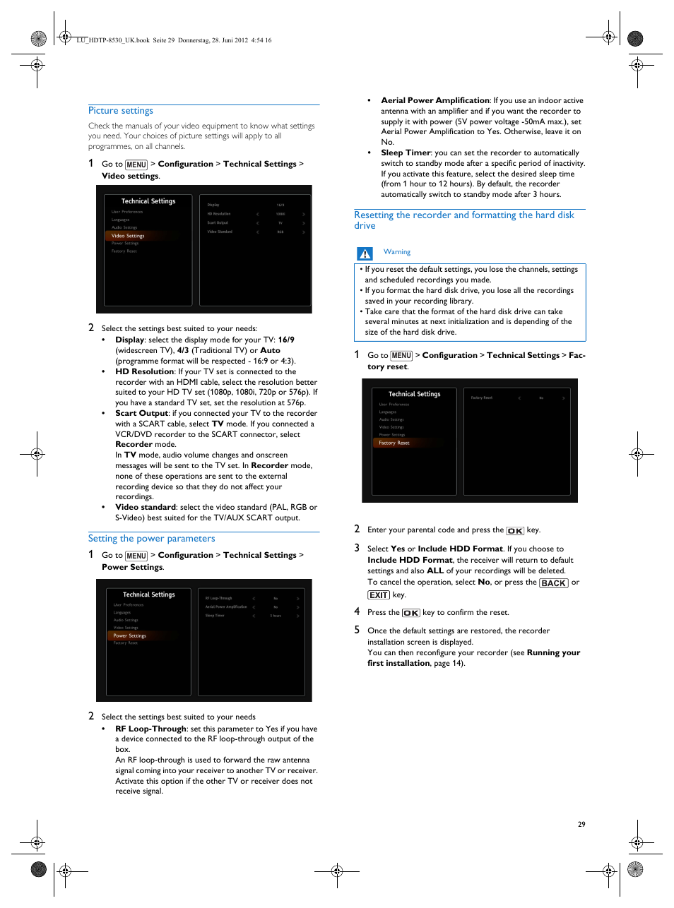 Philips HDTP 8540 User Manual | Page 29 / 40