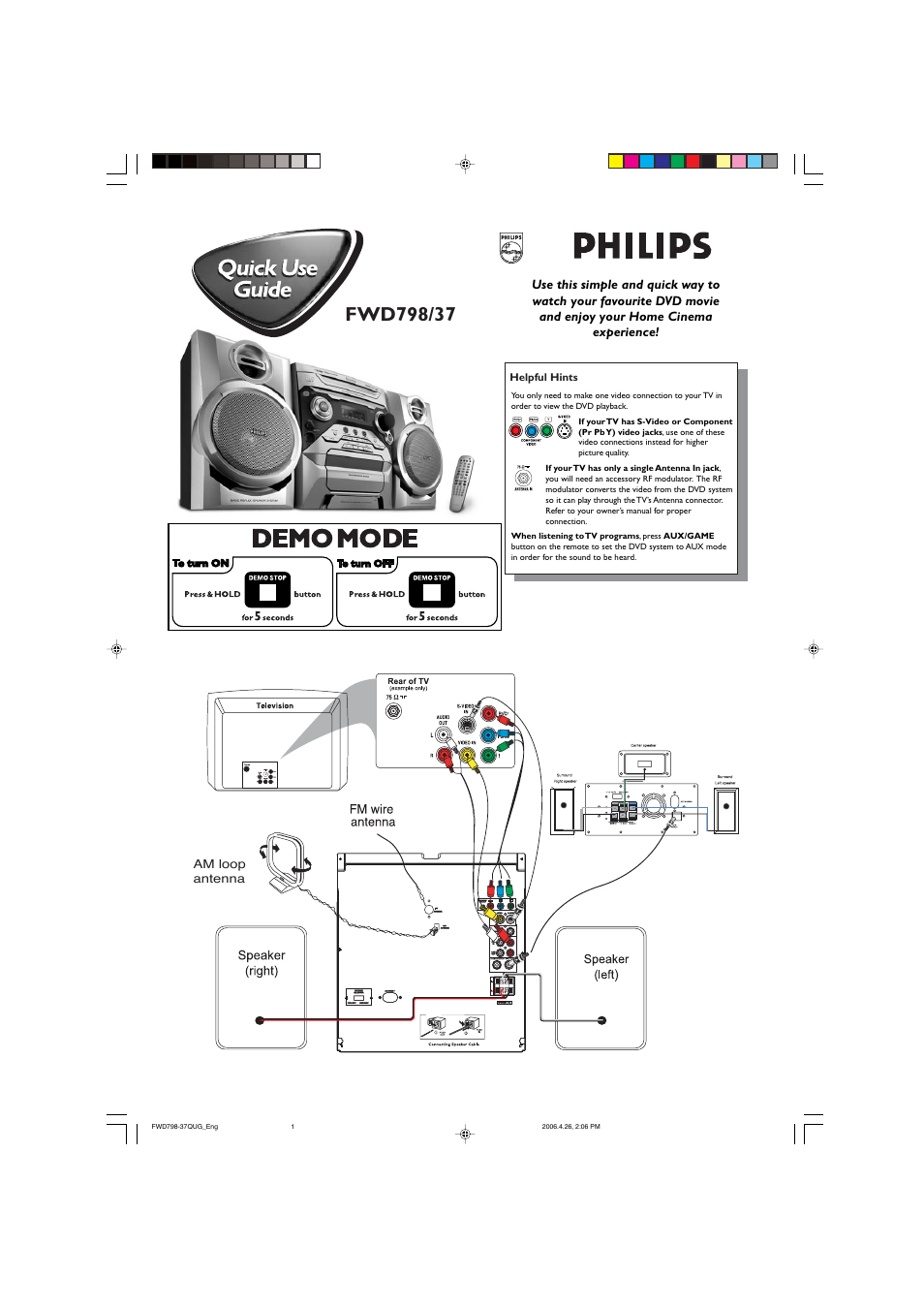 Philips FWD798/37 User Manual | 2 pages