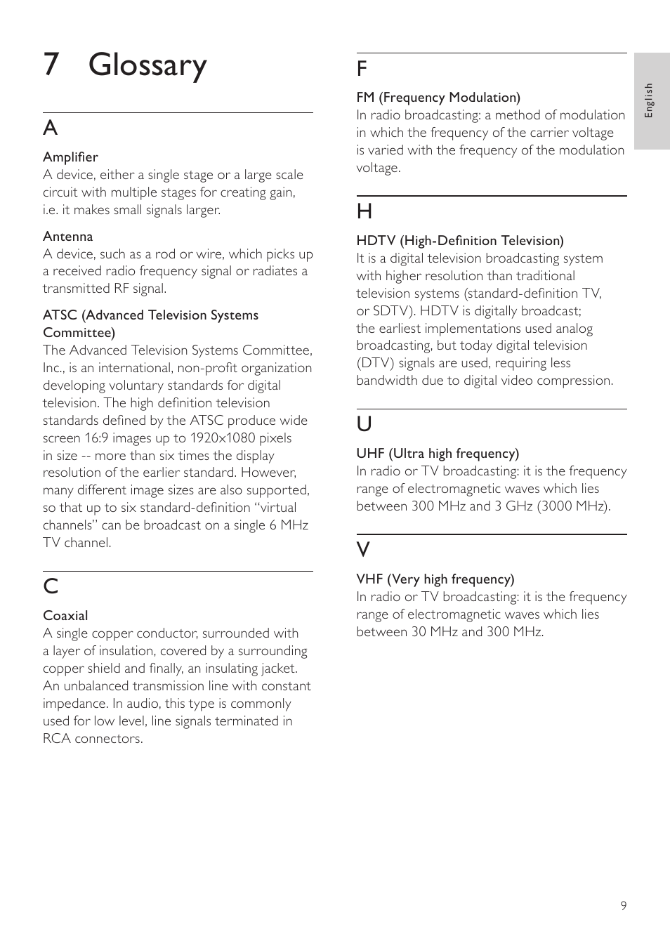 7 glossary | Philips SDV6122/27 User Manual | Page 9 / 10