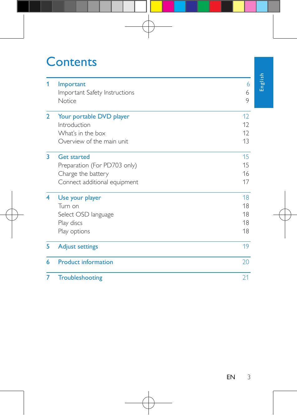 Philips PD703/37 User Manual | Page 5 / 24