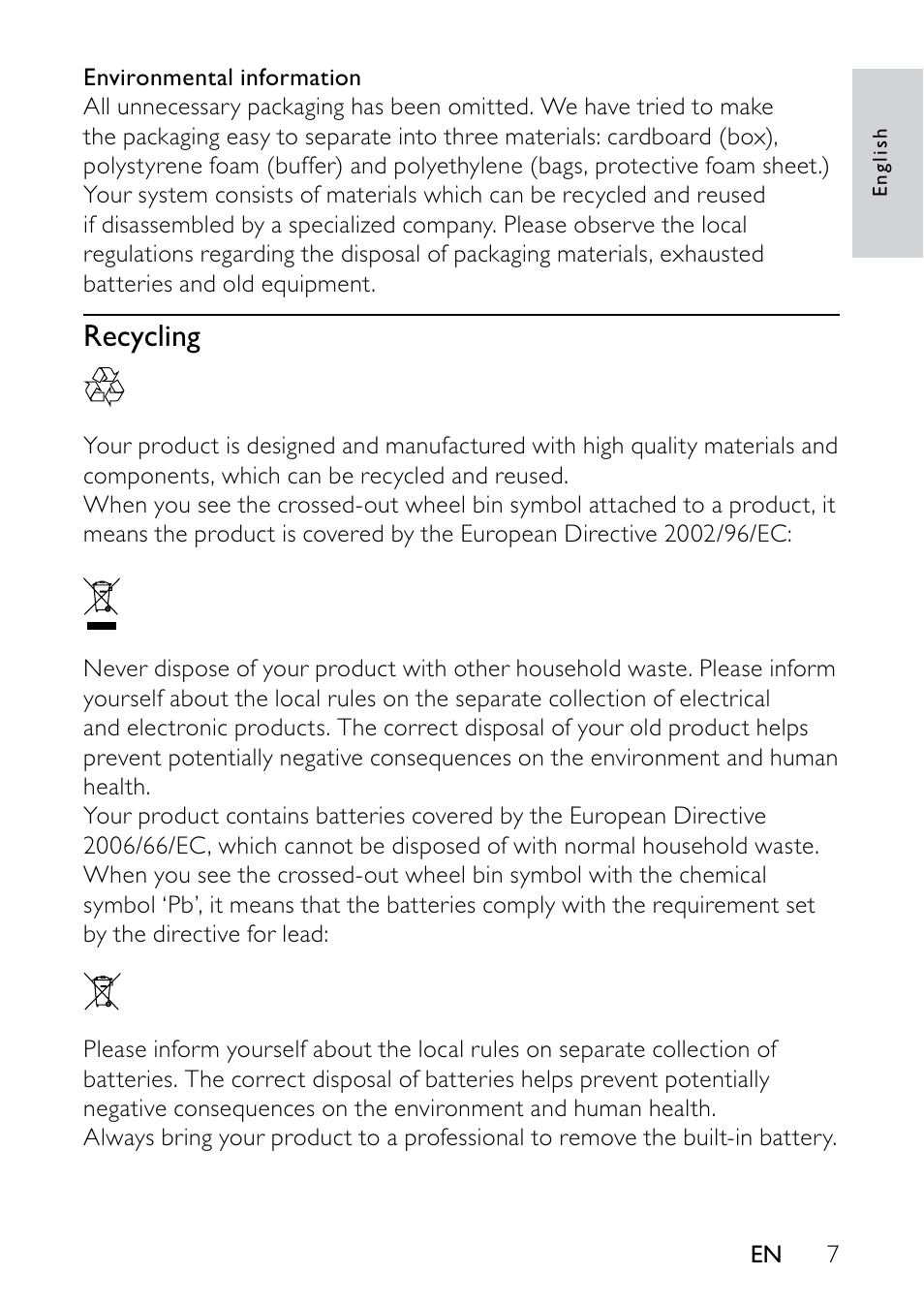 Philips PET736/55 User Manual | Page 6 / 23