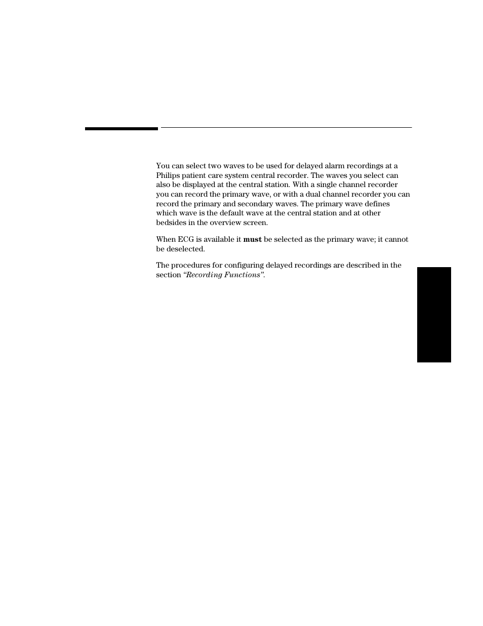 Selecting waves for central recorders, Selecting waves for central recorders -39 | Philips V24CT User Manual | Page 113 / 392