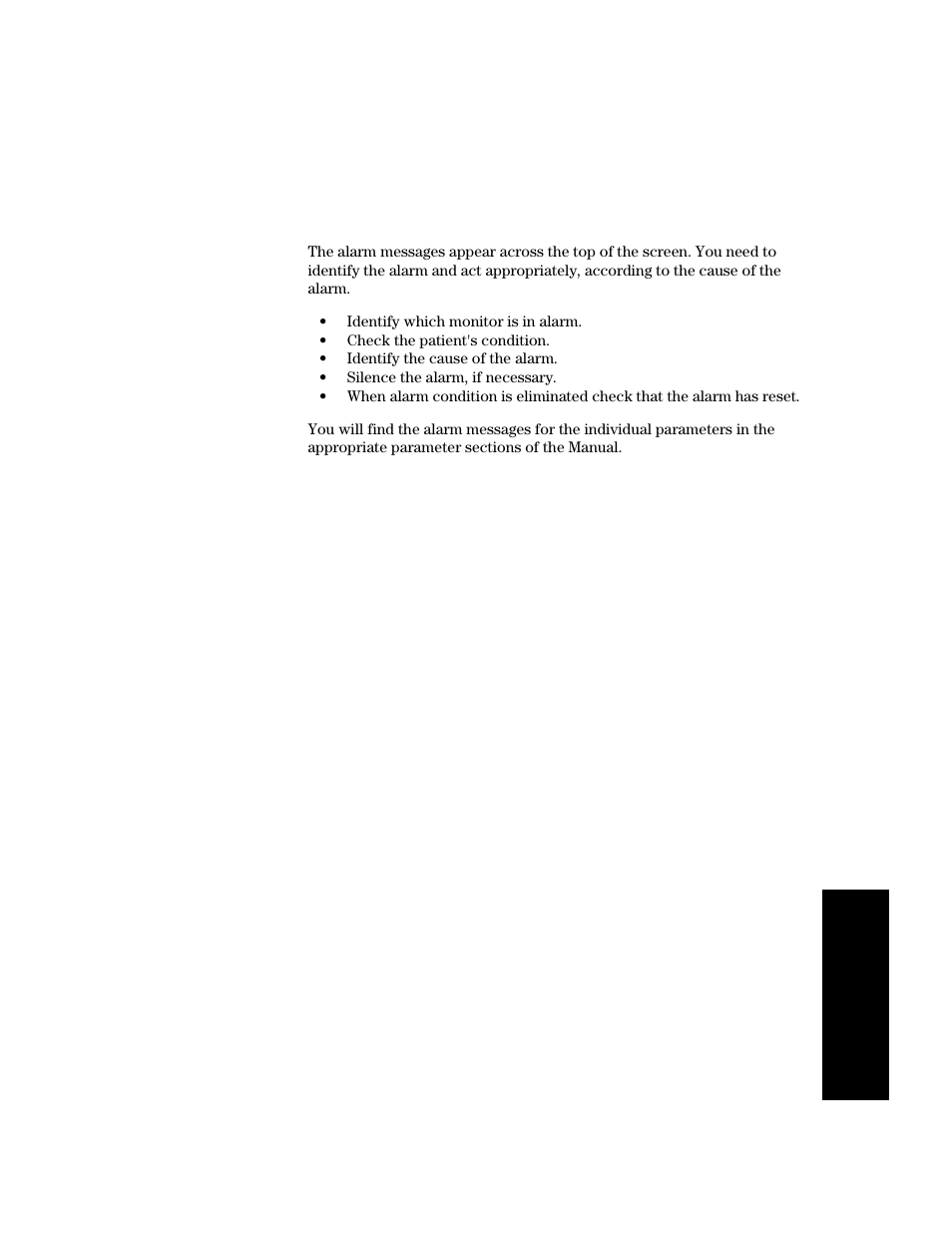 When an alarm occurs, When an alarm occurs -11 | Philips V24CT User Manual | Page 167 / 392