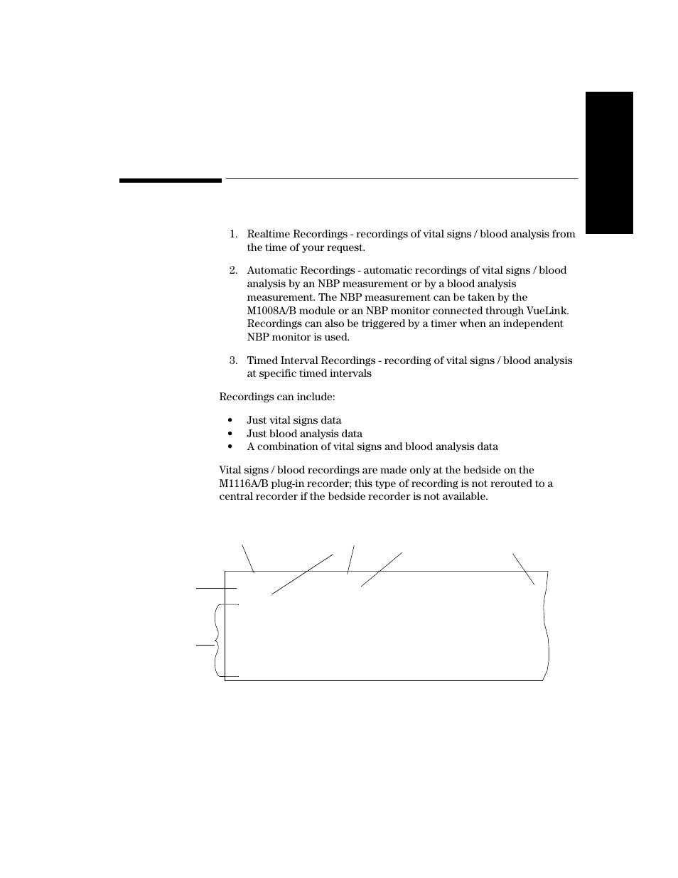Realtime vital signs / blood recordings, Definitions, Realtime vital signs / blood recordings -25 | Definitions -25, Re c o rd ing func tions | Philips V24CT User Manual | Page 197 / 392