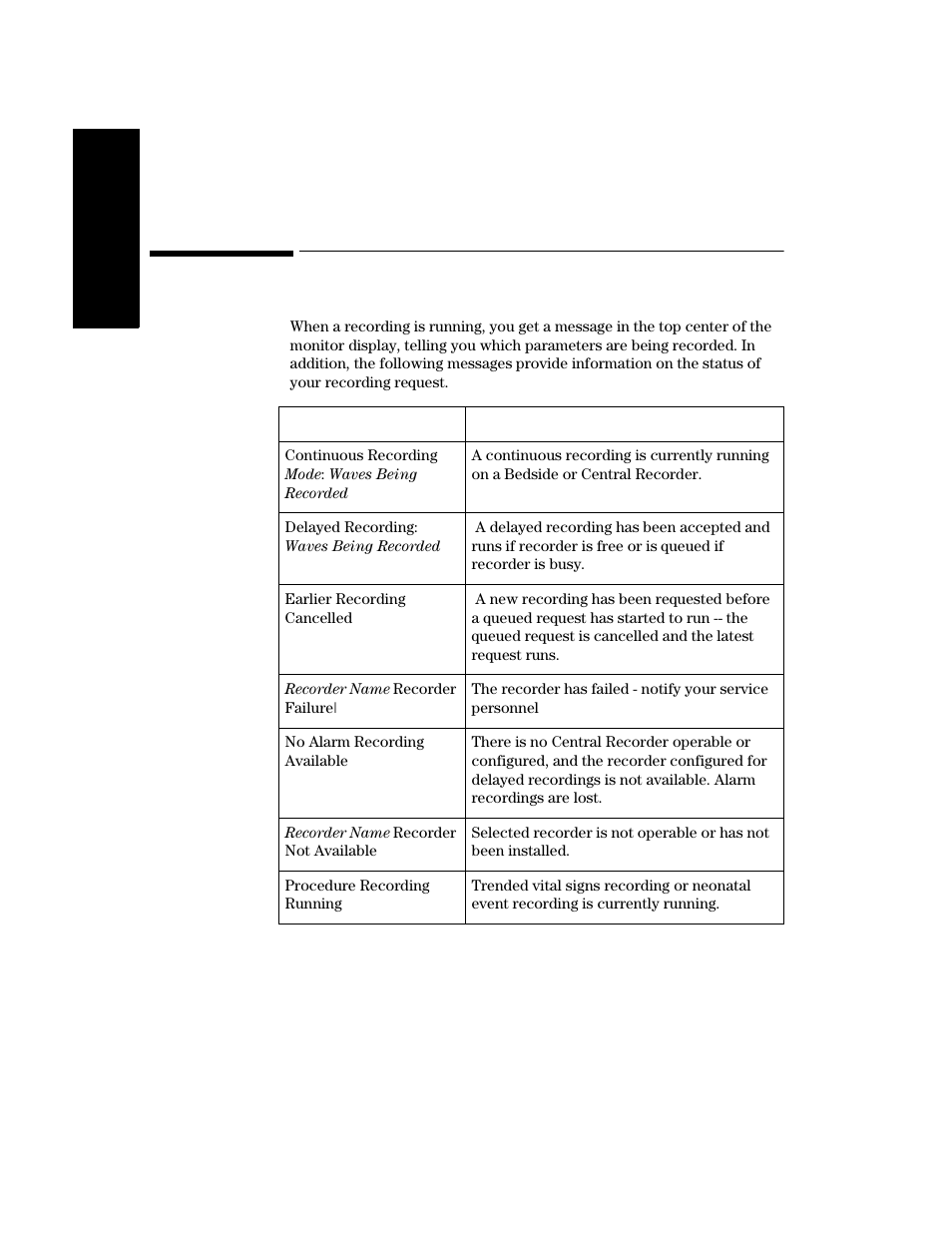 Recording status messages, Recording status messages -46 | Philips V24CT User Manual | Page 218 / 392