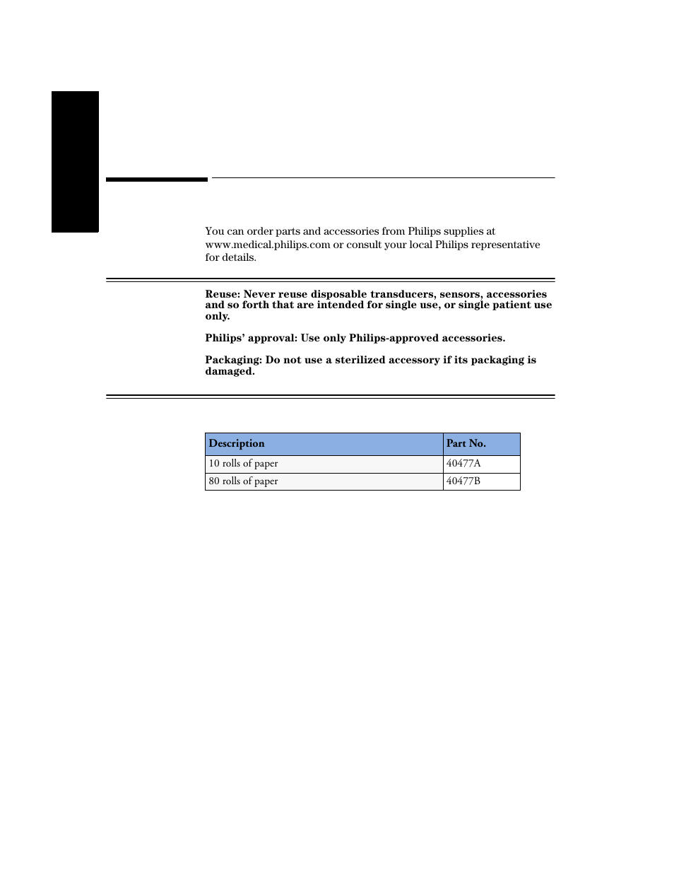 Accessories and ordering information, Accessories and ordering information -48 | Philips V24CT User Manual | Page 220 / 392