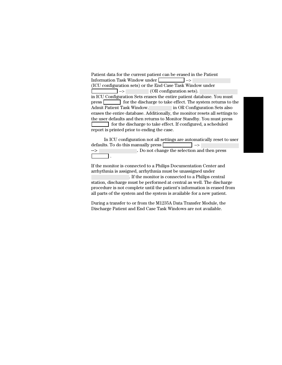 Discharging a patient/ ending a case, Discharging a patient/ending a case -9 | Philips V24CT User Manual | Page 237 / 392