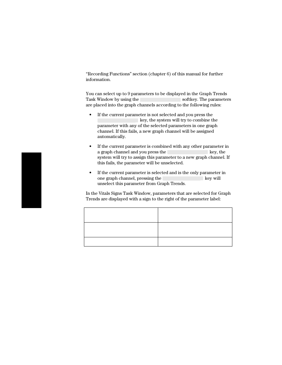 Selecting parameters for graph trends, Selecting parameters for graph trends -12 | Philips V24CT User Manual | Page 250 / 392